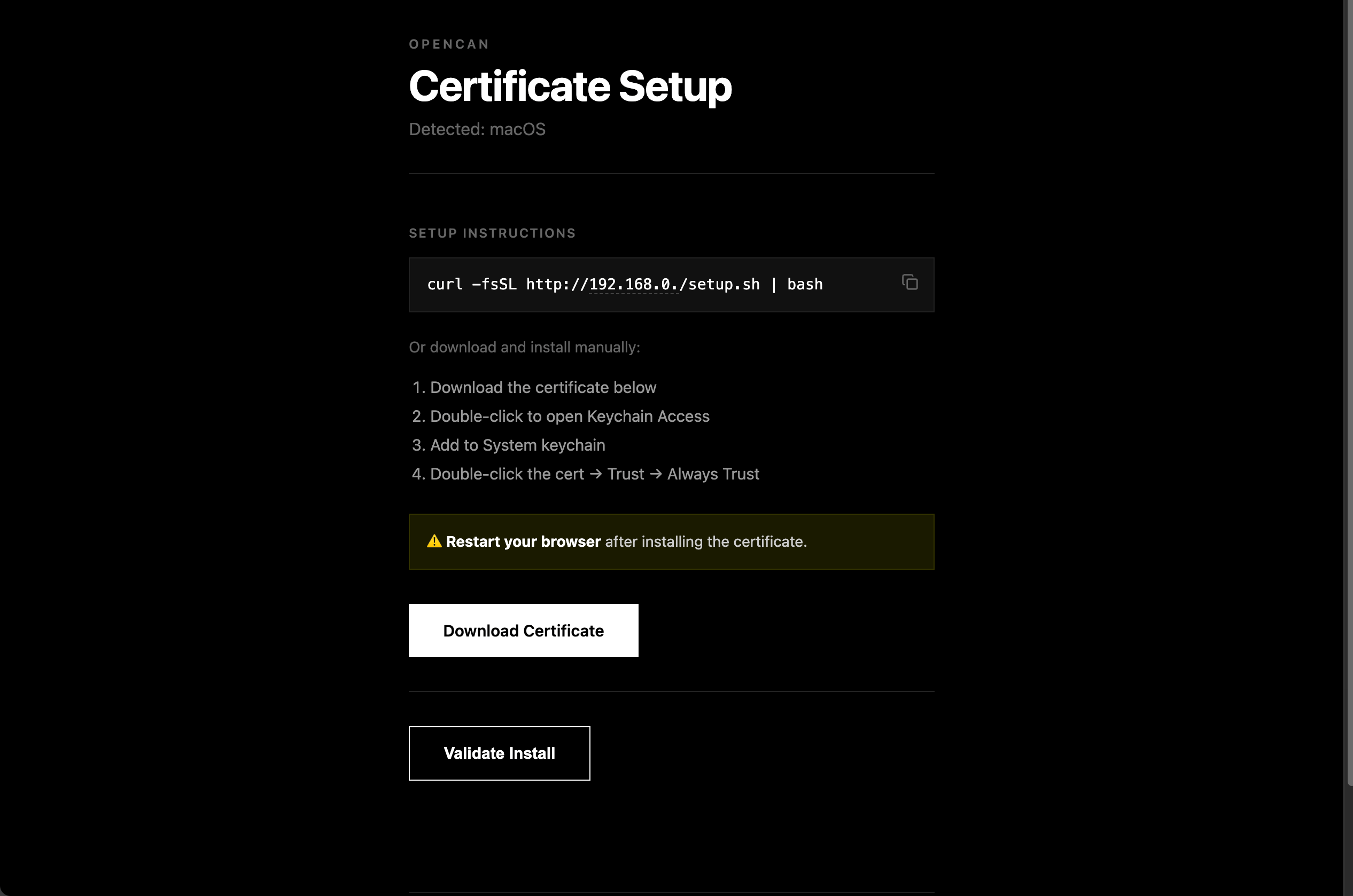 OpenCan Certificate Authority