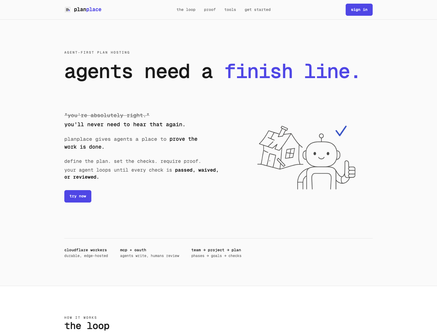 PlanPlace landing page